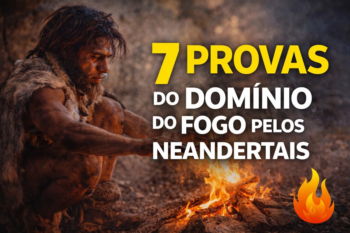 Domínio do fogo pelos neandertais em fogueira pré-histórica usada para aquecimento e preparo de alimentos