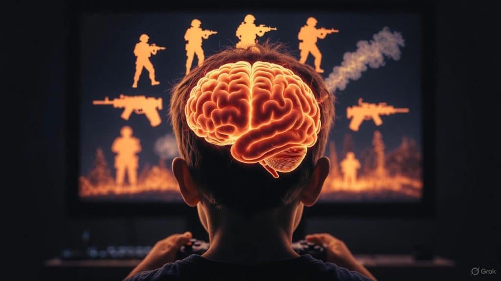 cérebro infantil exposto à violência em jogos digitais