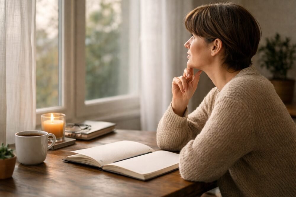 Pessoa refletindo sobre promessas de começo de ano