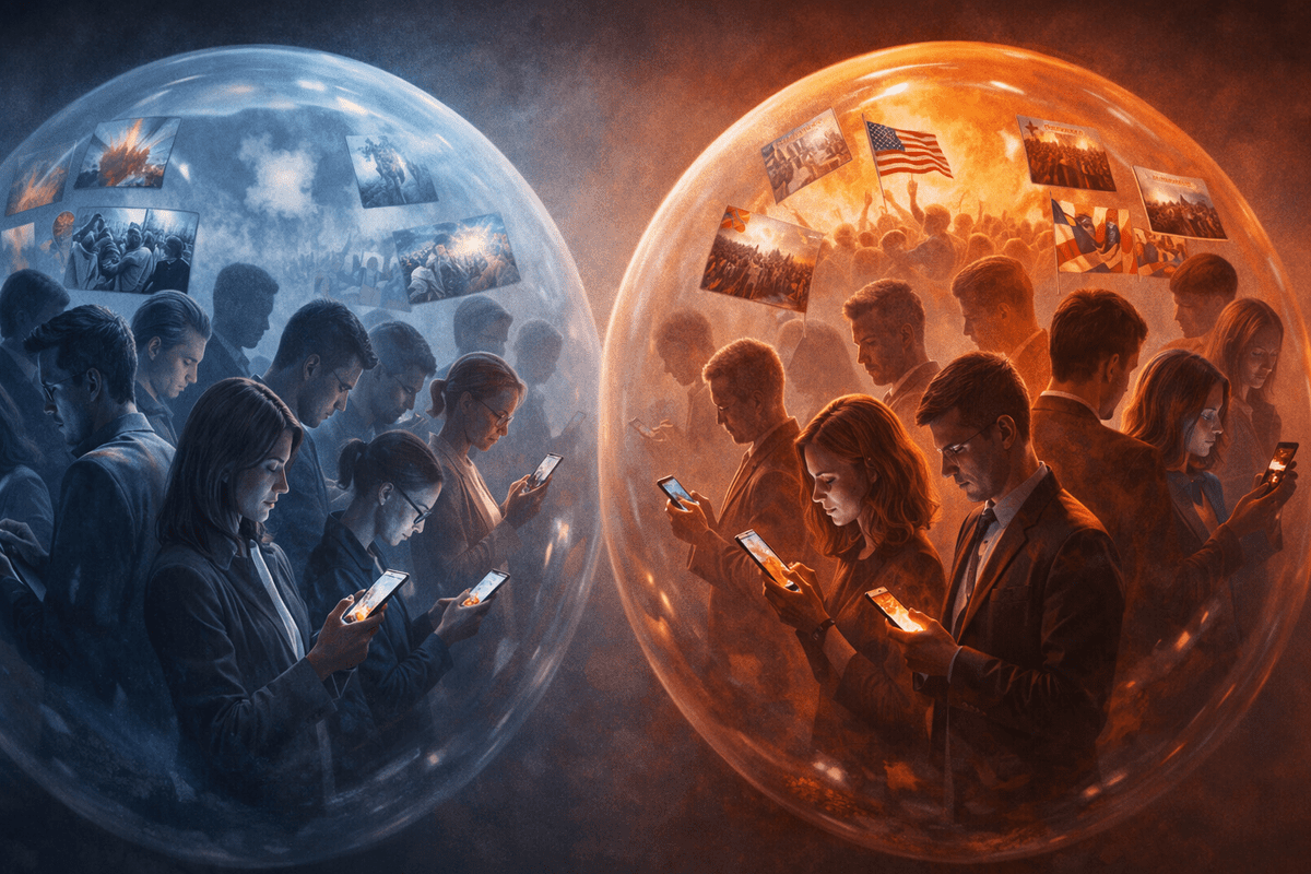 Divisão ideológica na sociedade moderna e conflitos de opinião