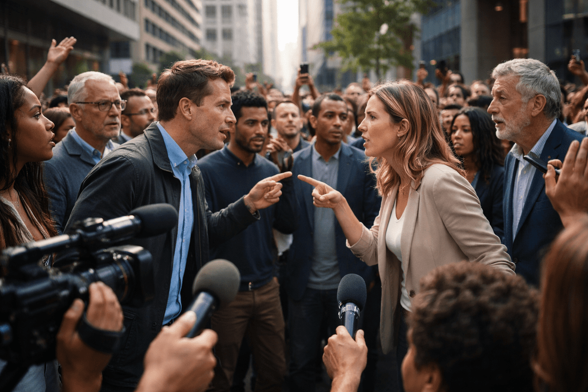 Divisão ideológica na sociedade moderna e conflitos de opinião