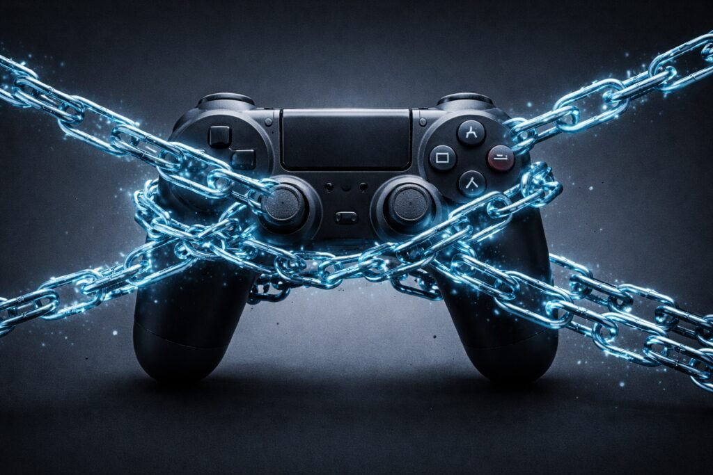 Controle de videogame simbolizando dependência