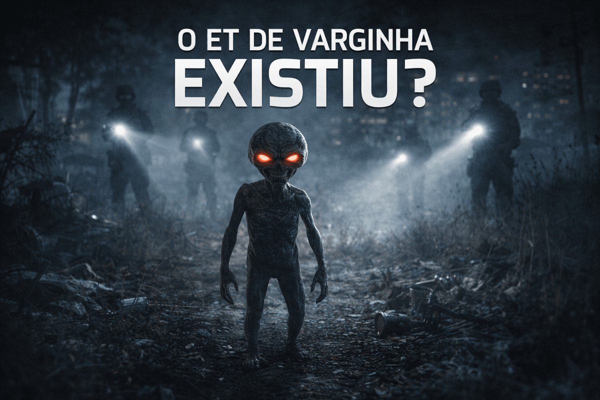 Aparição do E.T. de Varginha em cena noturna misteriosa