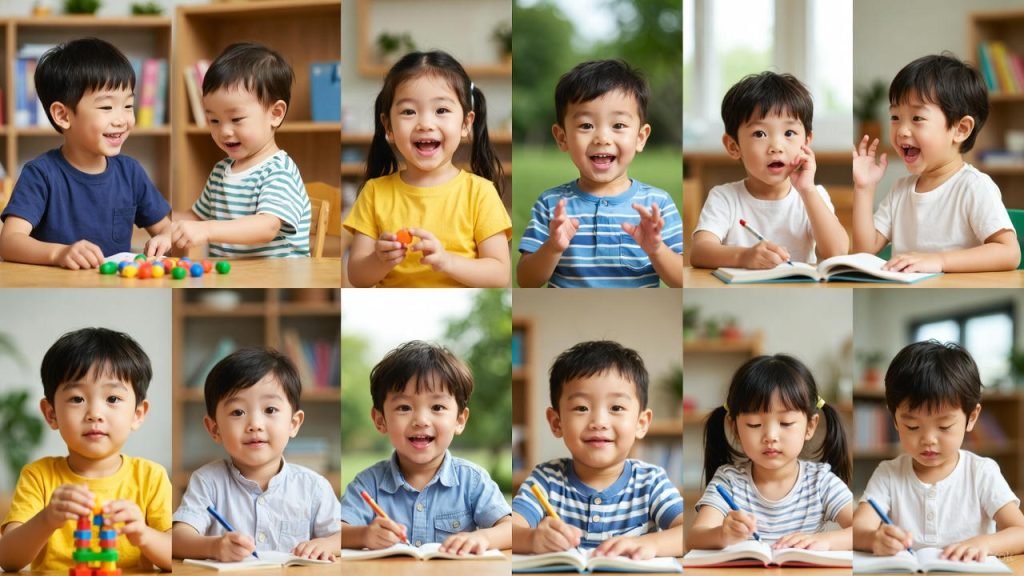 Ilustração educativa mostrando sinais comuns do autismo nas crianças