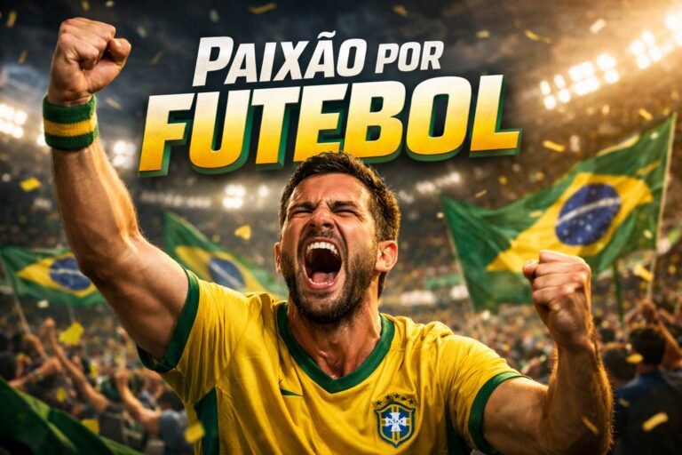 Torcedor expressando a paixão por futebol em estádio lotado