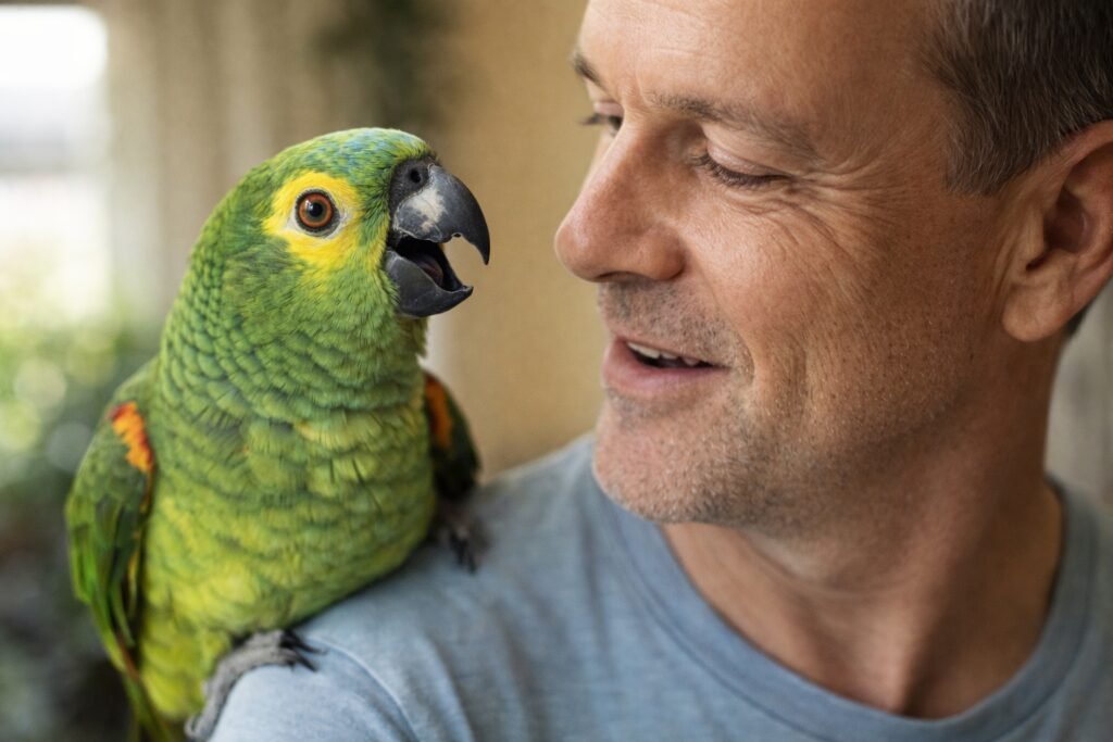 papagaio aprendendo palavras