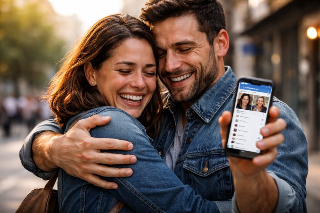 Reencontro de pessoas encontradas pelo Facebook