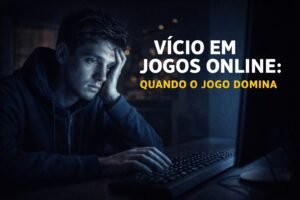 Jovem isolado representando vício em jogos online