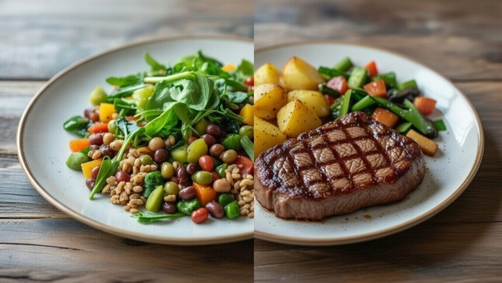 Comparação entre dieta vegana e tradicional