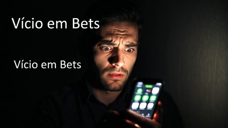 Homem estressado usando aplicativo de apostas mostrando o vício em bets