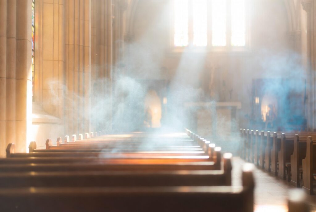Imagem contemplativa sobre fé, silêncio e sensação da presença de Deus