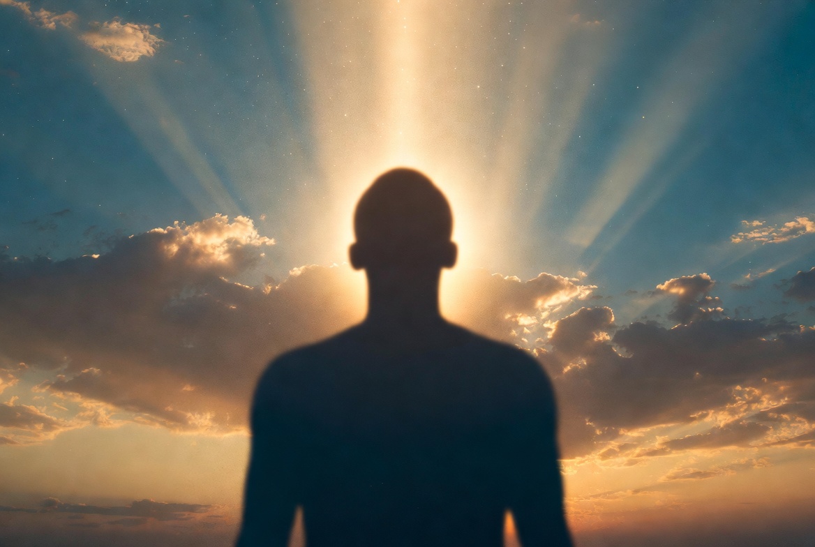 Thumbnail do artigo sobre como você imagina Deus com atmosfera espiritual e contemplativa