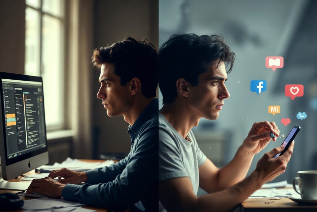 Representação visual da mente evitando tarefas por desconforto emocional